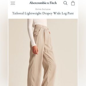 Abercrombie & Fitch Tailored Lightweight Drapey Wide Leg Pant - Like New!